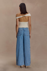 Carley Off Shoulder Knit Top - Ivory