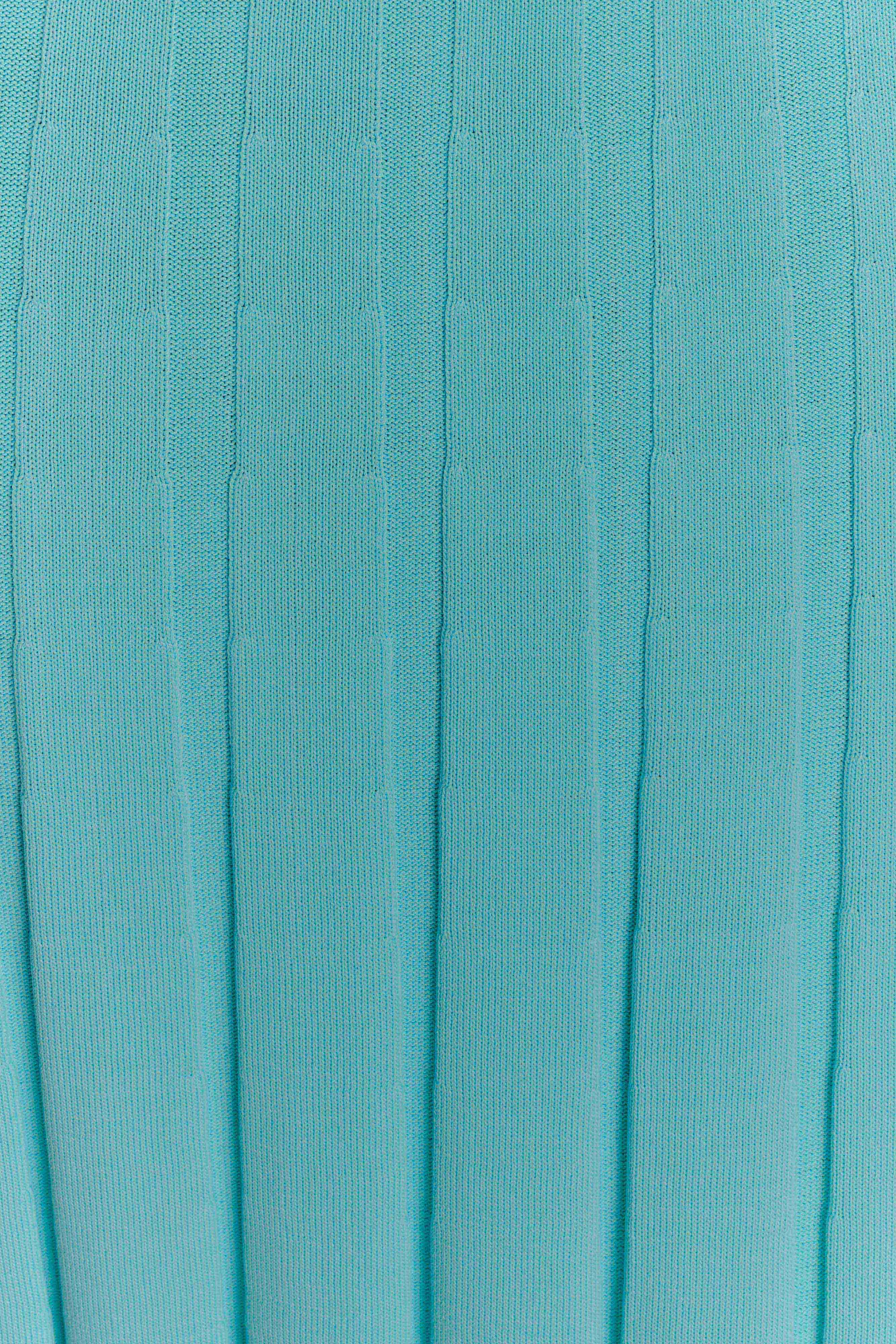 Jacqui Halter Knit Midi Dress - Cyan Blue